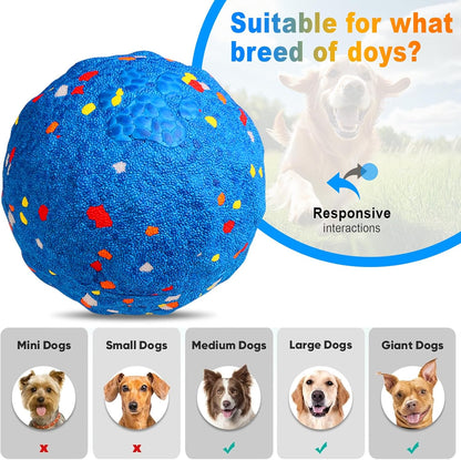 TVM Interactive Dog Toys Ball, Automatic Moving, Bouncing Chew Toys, E-TPU Material, Suitable for Large and Medium-Sized Dogs, Used for Boredom Relief and Daily Training (Blue)