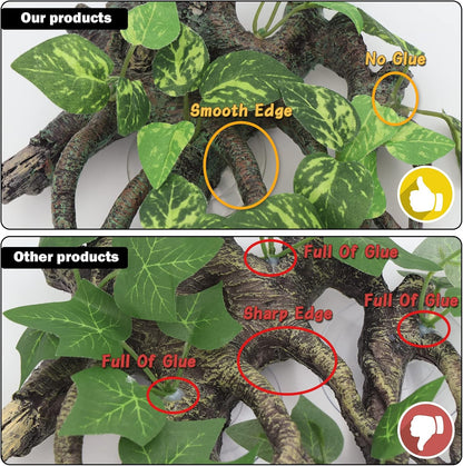 AQUA KT Reptile Climb Tree Branch Rock Background Decoration with Suction Cup for Terrarium Amphibian Lizard Snake