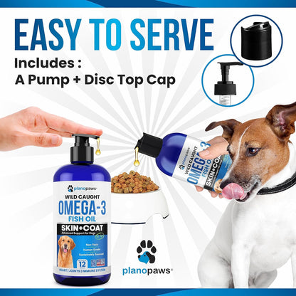Omega 3 Fish Oil for Dogs - Better Than Salmon Oil - Dog Fish Oil Supplement to Reduce Shedding & Itching - Supports Joints, Brain, and Heart Health - Skin and Coat Supplement - Liquid Fish Oil