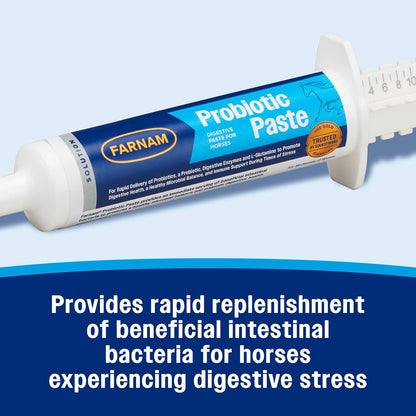 Farnam Probiotic Paste for Horses, Rapid Delivery Digestive and Immune Health Supplement Supports a Healthy Microbial Balance in Times of Stress