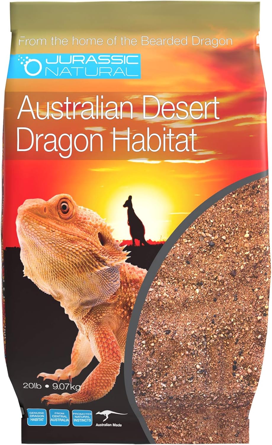 Jurassic Natural Australian Desert Dragon Habitat Substrate for Bearded Dragons and Other Lizards, Red, 20lb