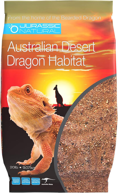 Jurassic Natural Australian Desert Dragon Habitat Substrate for Bearded Dragons and Other Lizards, Red, 20lb