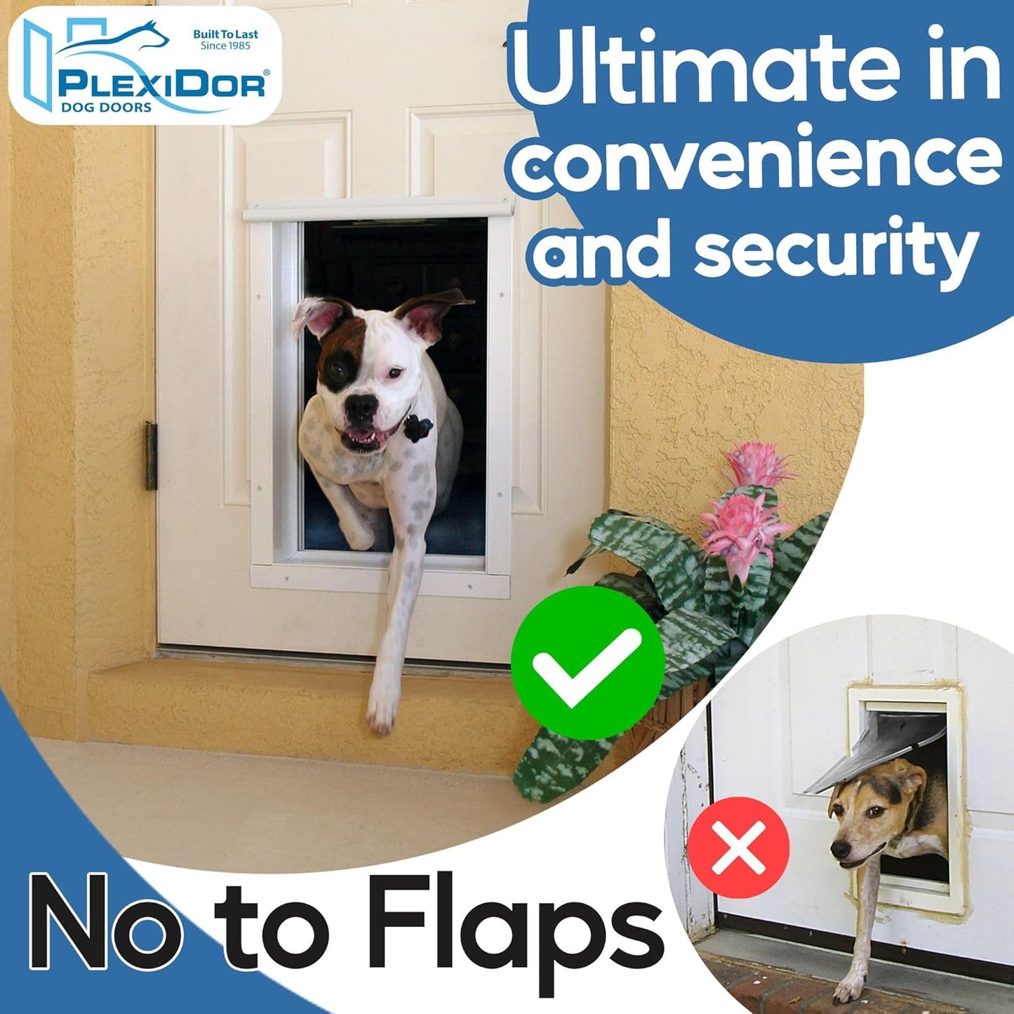 Plexidor Large Wall Mount PDE Electronic Pet Door - Energy Efficient - White