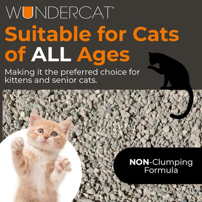 Progressive Planet Wundercat Non-Clumping Cat Litter, 40lbs - Lightweight & Food-Grade Diatomaceous Earth Litter - Superior Moisture & Odor Absorption - Low-Tracking