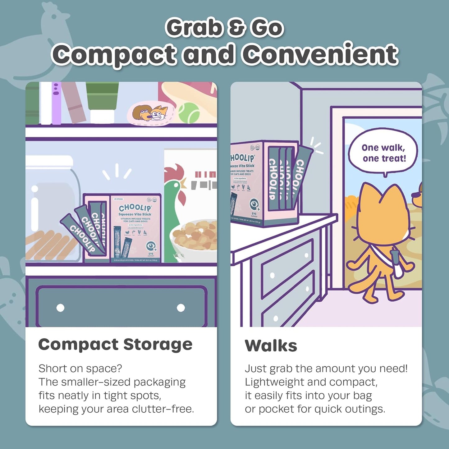 Choolip Bundle | 20pc Jumbo Squeeze Vita Sticks with Essential multivitamins + 49 Eye Support Squeeze Vita Sticks with Essential multivitamins [Both Products are for Cats & Dogs of All Life Stages]