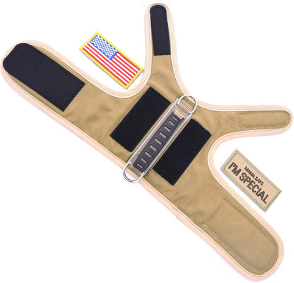 Tactical Cat Harness and Leash for Walking Escape Proof, Adjustable Cat Walking Jackets, Padded Stylish Cat Vest, Khaki, Medium