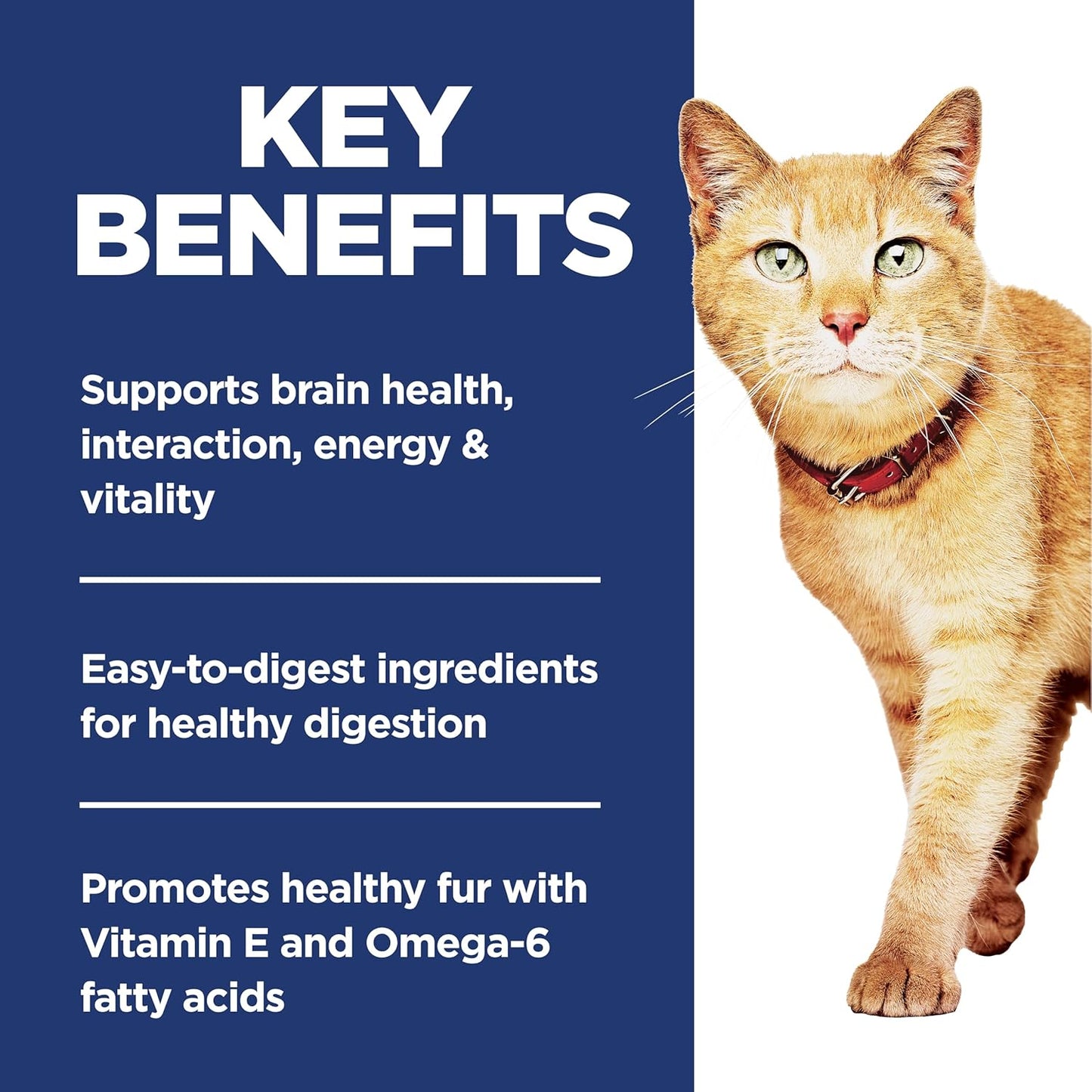 Hill's Science Diet Senior Vitality Adult 7+ Dry Cat Food, Chicken & Rice, 3 lb. Bag