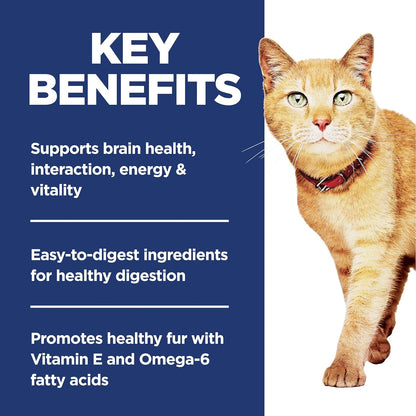 Hill's Science Diet Senior Vitality Adult 7+ Dry Cat Food, Chicken & Rice, 3 lb. Bag