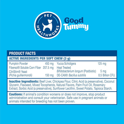 Good Tummy Probiotic Chews for Dogs – Supports Digestive Health, Controls Gas, Promotes Healthy Immune Function – Beef Flavor, 60 Soft Chews