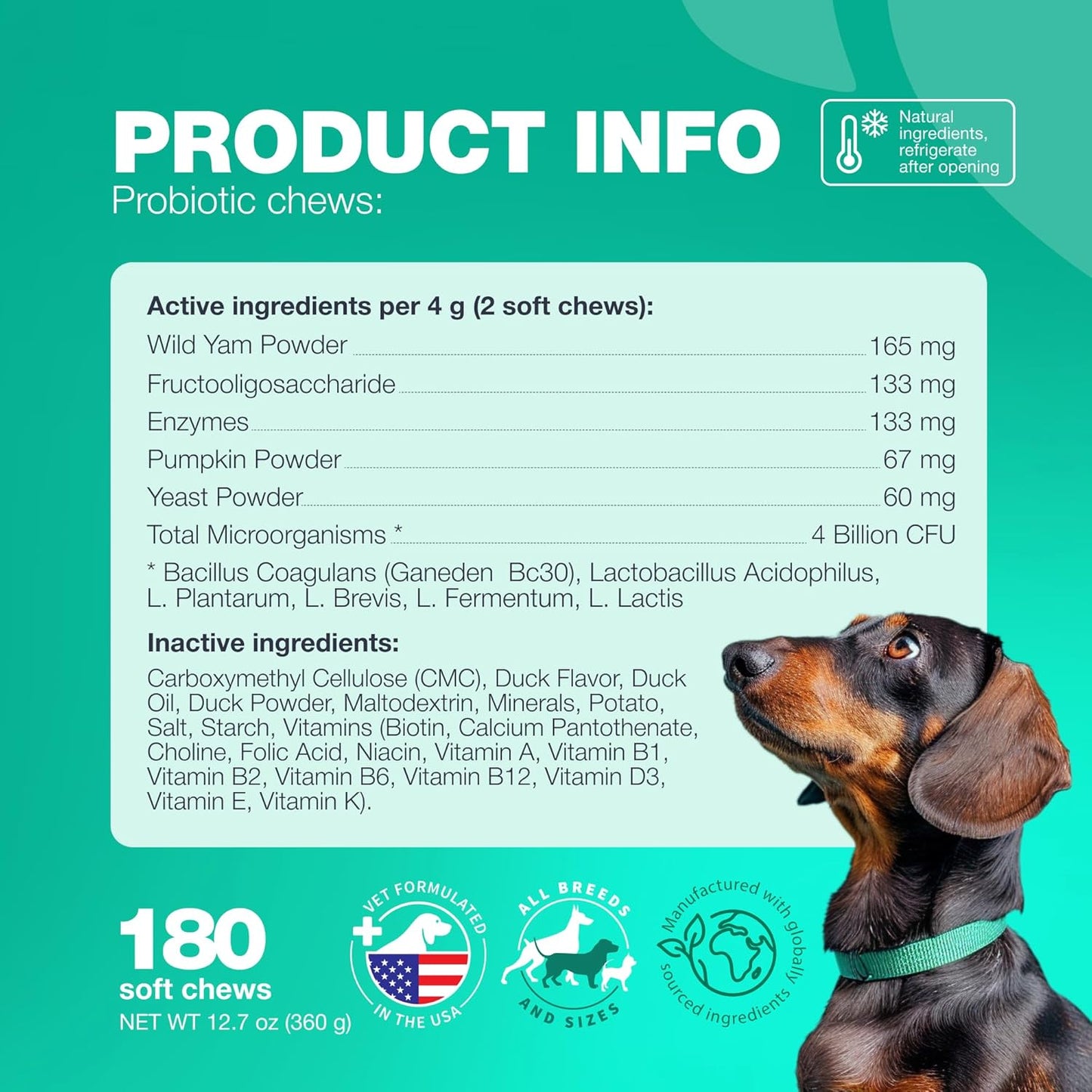 Probiotics for Dogs Gut Health, Digestion, Immunity, Yeast Balance, Itchy Skin, Allergies Support - Dog Probiotic Chews with Digestive Enzymes for Gut Flora- Soft Treats with Pumpkin and Yeast Powder