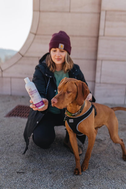 Dog & Cat Conditioner | Moisturizing Hypoallergenic Formula for Soft, Shiny Coat | Sweet Pea & Vanilla | 12oz Bottle - Made in USA - Breedwise