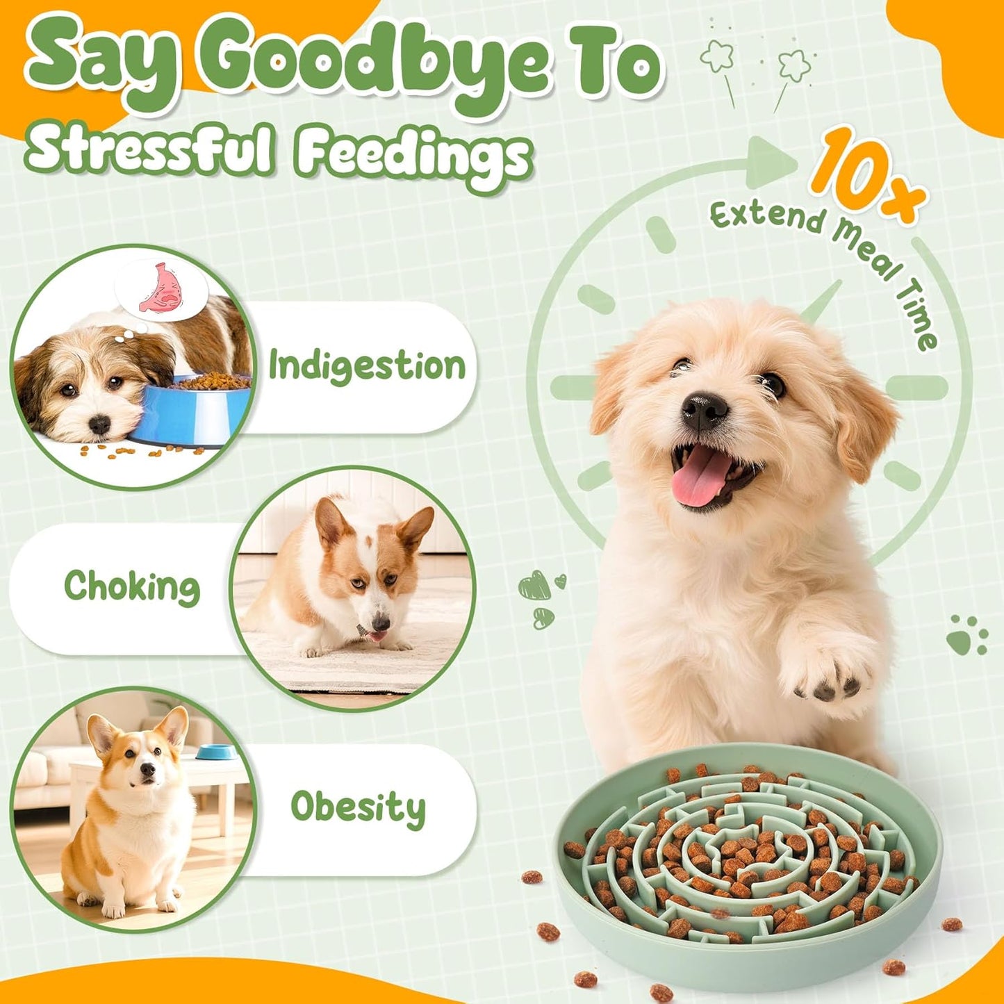 KIPRITII Well-Rounded Dog Enrichment Toys Set – Keeps Dogs Busy with Mental Stimulation & Slow Feeding, Includes Dog Lick Mat, Puzzle Toy & Slow Feeder Bowl for Boredom Relief