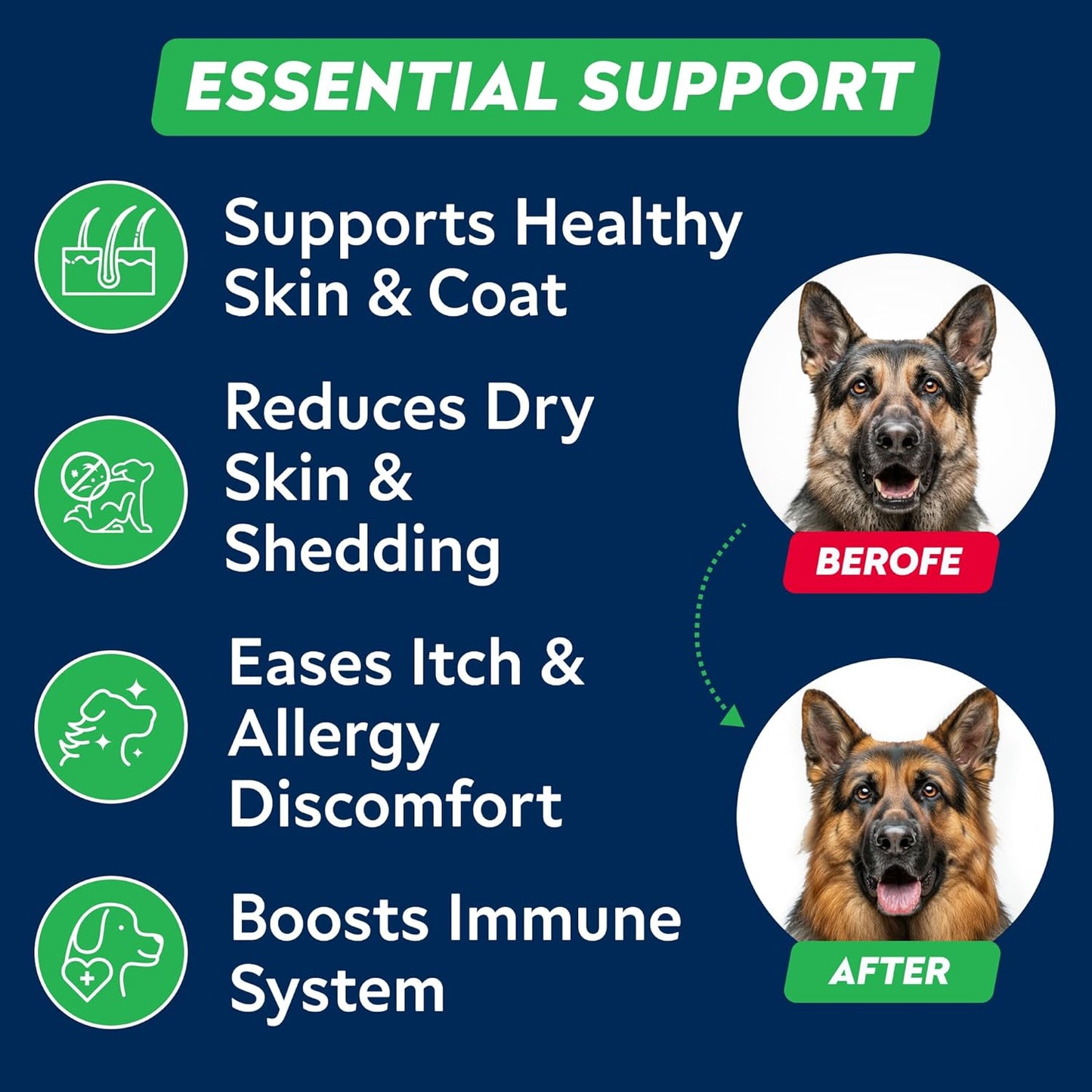 StrellaLab Fish Oil Omega 3 Treats for Dogs (180 Treats) - Allergy & Itch Relief - Skin & Coat Supplement - Joint Health - Wild Alaskan Salmon Oil - Shedding, Itchy Skin Relief - Omega 3 6 9 - EPA&DHA