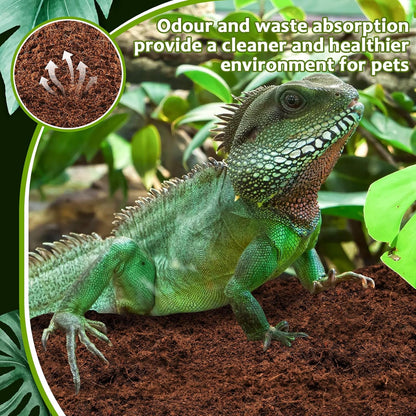 Riare 4 Pack Natural Coconut Fiber Substrate for Reptile- Premium Compressed Coconut Husk Terrarium Bedding for Reptile, Tortoise, Frogs, Snakes Hermit Crabs, Burrowing Animals