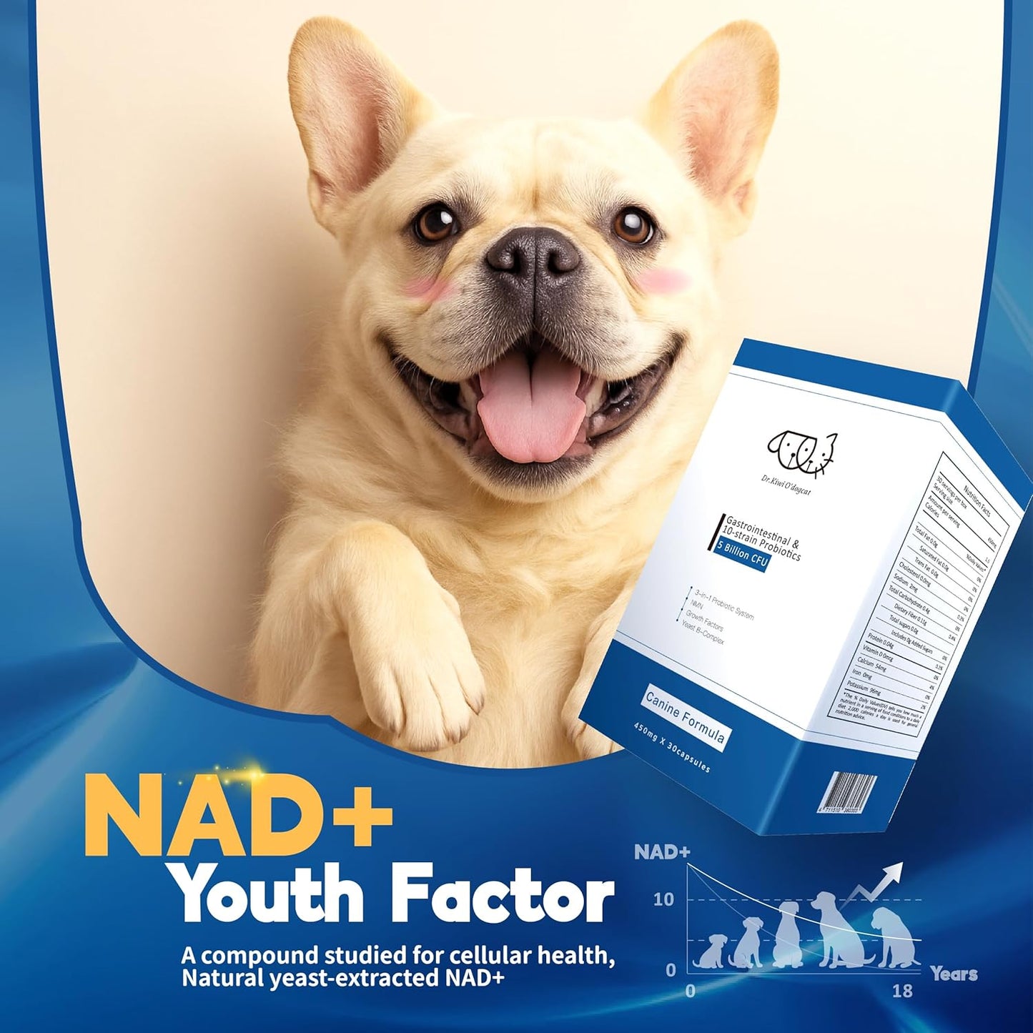 Dr. Kiwi O'dogcat Probiotics for Dogs | Support Gut Health, Diarrhea, Digestive Health & Seasonal Allergies