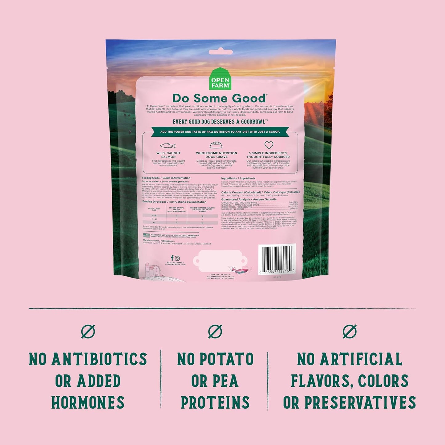 Open Farm Goodbowl Dog Food Topper, Freeze Dried Raw, Wild Caugh Salmon & Wholesome Non-GMO Grains Recipe, 23oz Bag