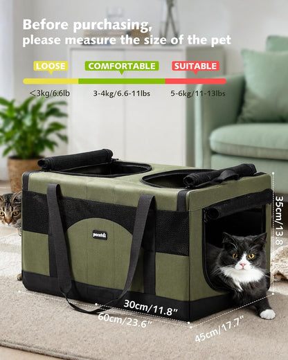 Pecute Cat Backpack Carrier + Cat Carrier for 2 Cats