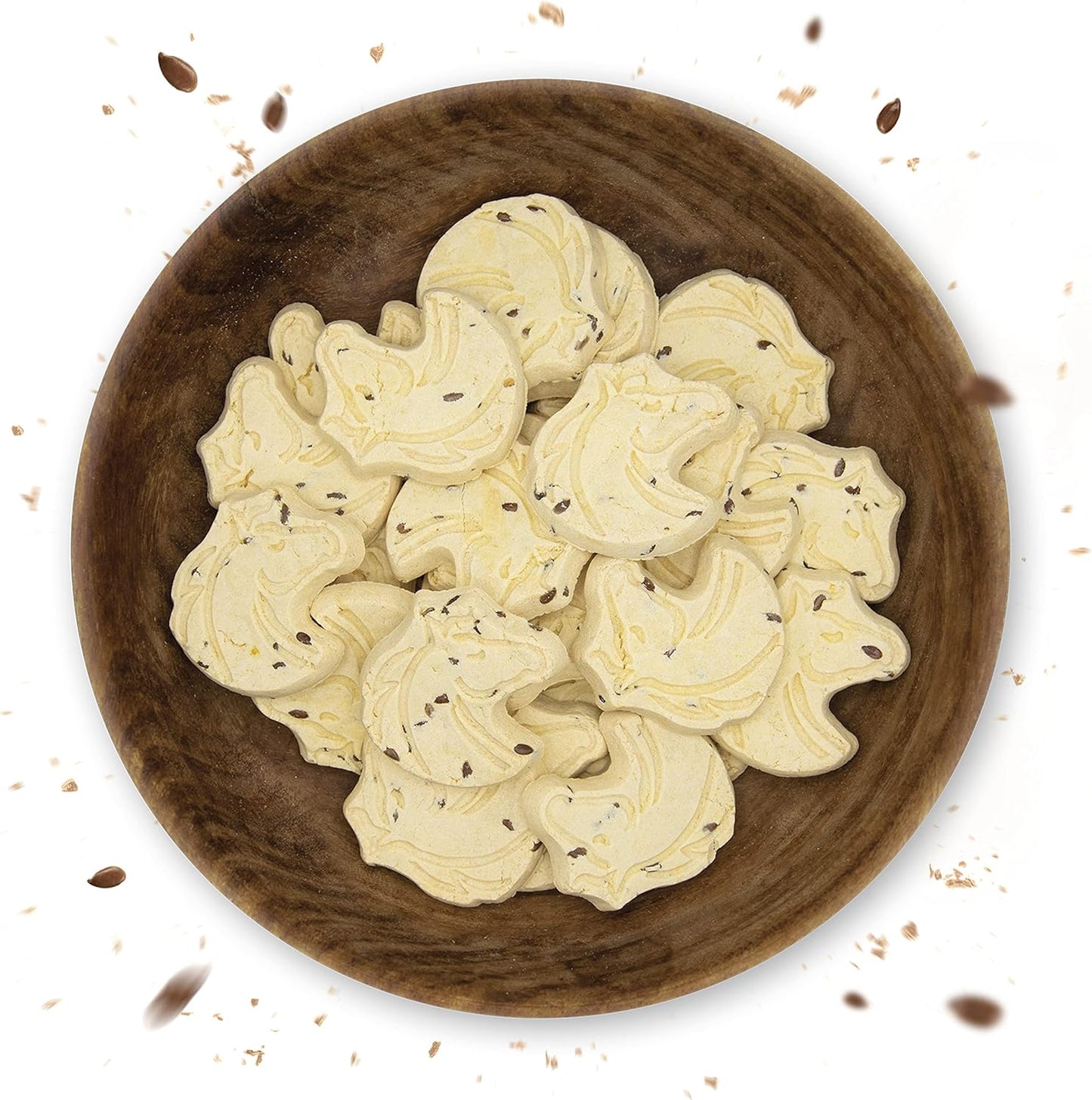 Horse Natural Treats with Superfoods and Real Fruit Pieces, No Sugar Added, Handmade in Italy - 1,54 LB (Linseed)