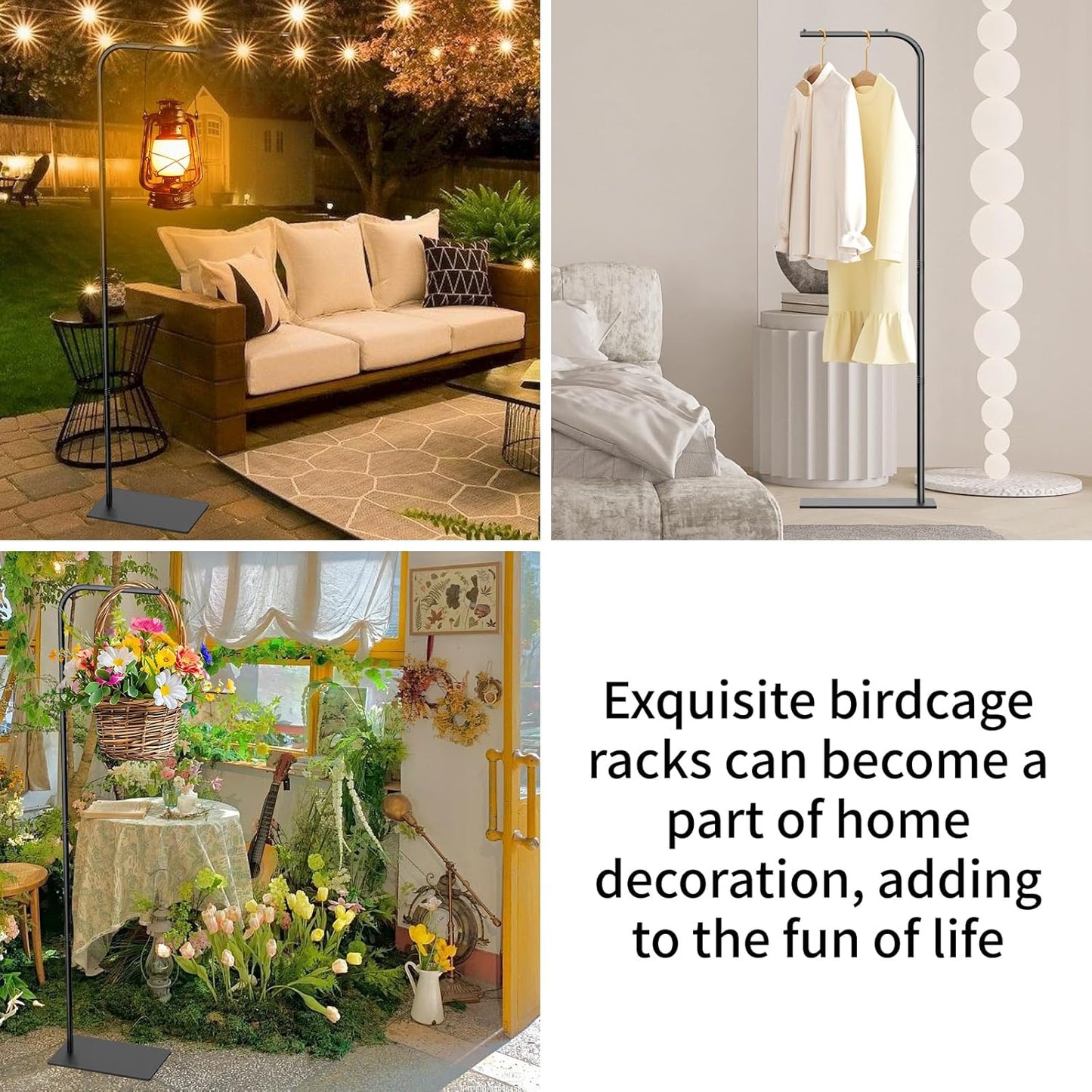 TBTFW 67 Inch High Hanging Bird Cage Stand, Bird Feeder Stand with Base, Suitable for Hanging Various Types of Birdcages(Weight Limit: Within 35 Pounds)