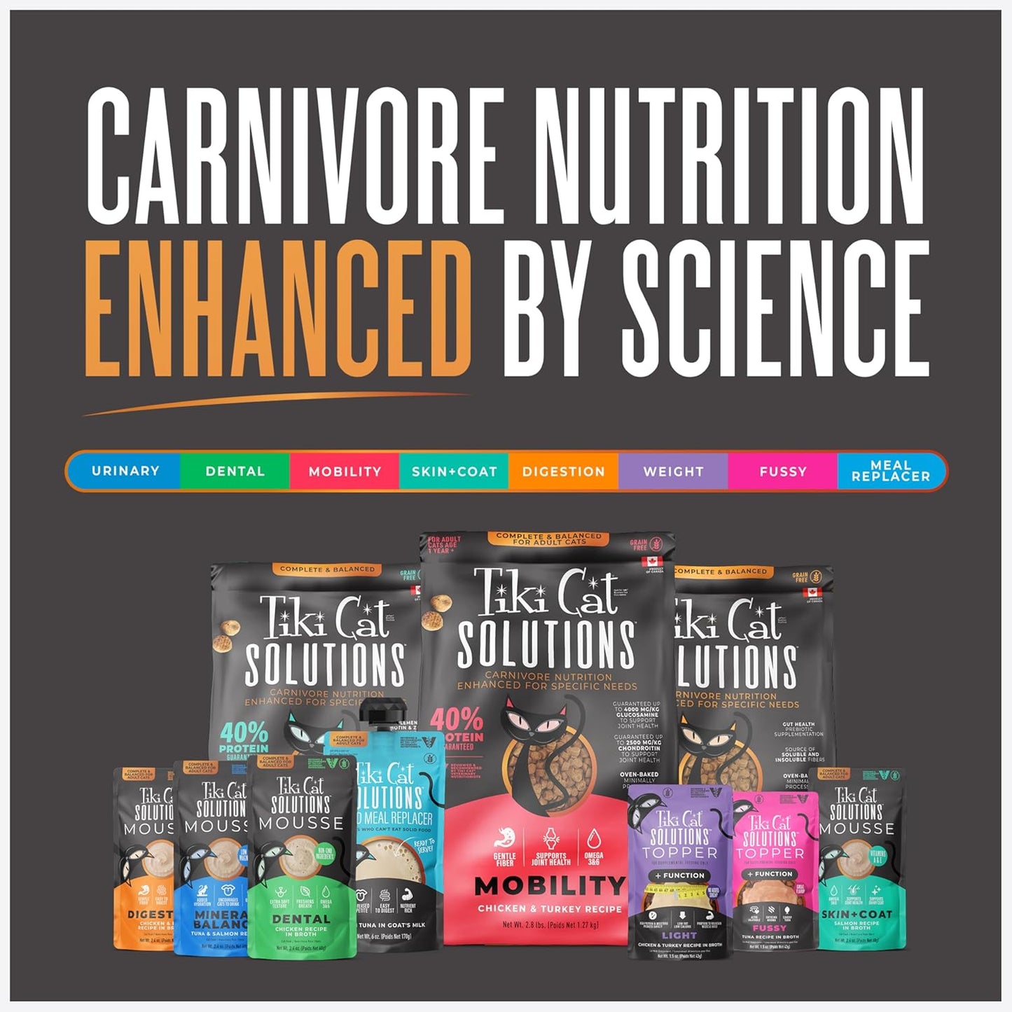 Tiki Cat Solutions Topper, Skin + Coat, Salmon Recipe in Broth, 1.5 oz. Pouch (12 Count)