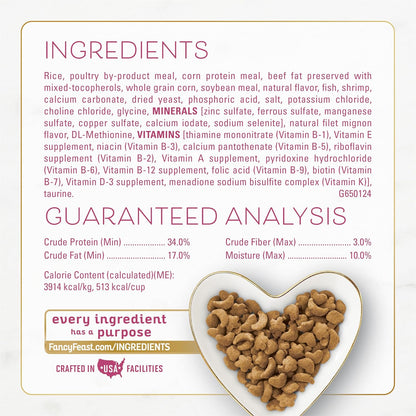 Fancy Feast Purina Filet Mignon Flavor with Real Seafood & Shrimp Dry Cat Food (7 Ounce (Pack of 1))