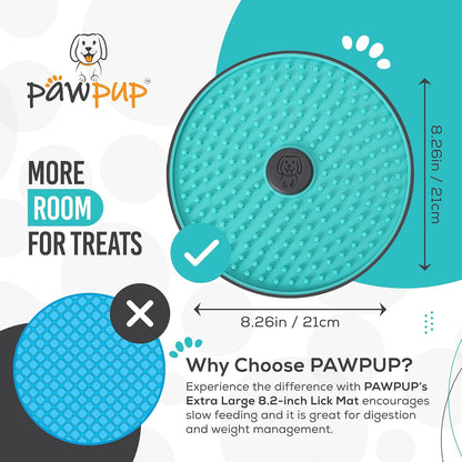 Lick Mat for Dogs - 8.2" Extra Large Dog Licking Mat, Slow Feeder for Anxiety Relief, Non-Slip, Crate Friendly, Easy to Clean, Perfect for Peanut Butter, Yogurt & Pumpkin Puree (Sea Green)