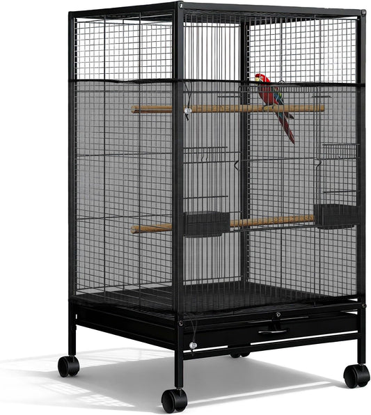 1 Pc Large Bird Cage Seed Cather, Bird Cage Cover 31 X 118 Inches Adjustable Birds Cages Skirt, Elastic Band Mesh Cages Cover for Parrot Seed Guard