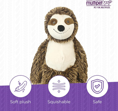 Multipet Bark Buddies Sloth Dog Plush Toy - Squeaky Dog Toy for All Dogs - Extra Soft Plush Dog Toy - Stuffed Animal Dog Toy for Cuddling & Playing - Cute Dog Pet Toy (10")