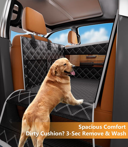 Doglike Dog Car Seat with Removable Cushion for Medium Dogs (30-60lbs) - 7-Layer Waterproof Hard Bottom Back Seat Extender, Spacious Pet Car Seat for SUV/Truck/Home, 2025 Upgraded
