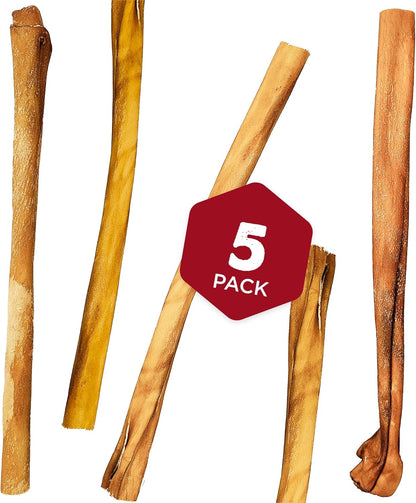 Best Bully Sticks 12 Inch Natural Collagen Sticks for Dogs - 5 Count (Pack of 1) - Long-Lasting, Rawhide Free, Beef Treat