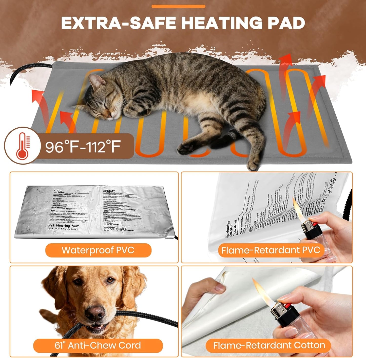 Outdoor Heated Cat House for Outside: Winter Insulated Weatherproof 20"×14.3"×20.5" Shelter with Heating Pad for Feral Kitty Foldable Out Door Elevated Warm Pet Bed with Extra Large Warming Cathouse