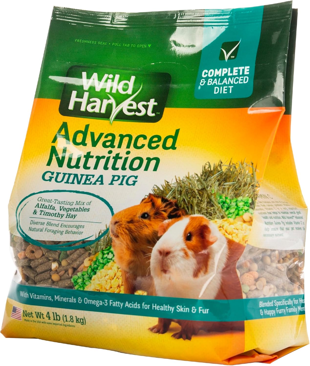 Wild Harvest Advanced Nutrition Guinea Pig, 4 Pounds, Complete And Balanced Diet