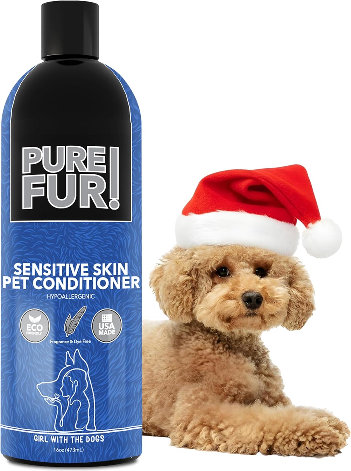 Pure Fur! by Girl With The Dogs - Made in USA - Sensitive Skin Pet Conditioner, 16 oz