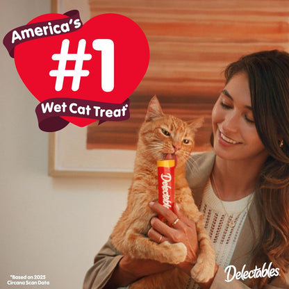 New! Delectables Squeeze Up Creamy Squeezable Puree, Lickable Wet Cat Treats, Grain Free, No Added Fillers, No by-Products, No Added Preservatives, 0.5 Ounces Tube Tuna with Catnip, 64 Tubes Total