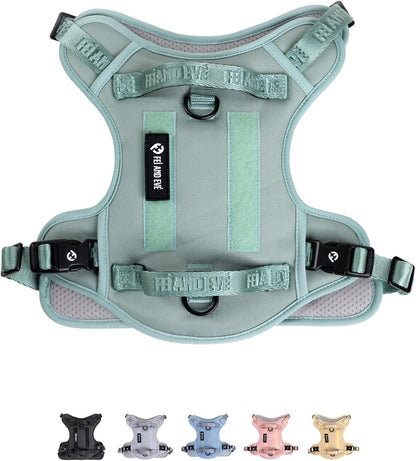 2025 New Edition, Fei & Eve Classic Dog Harness - Quick-Release Buckles | 3-Point No-Pull Control | Heavy-Duty 900D Nylon | Dual Safety Handles | Breathable Mesh | Adjustable Fit | Medium,Green