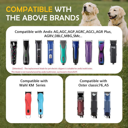 10# Pet Grooming Clipper Replacement Blades, Detachable Blade Compatible with Andis/wahl/Oster Dog Clippers,10 Blade 1/16-inch, Made of Ceramic & Stainless Steel Blade