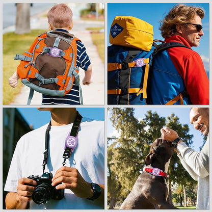 Waterproof Airtag Dog Collar Holder for Apple Air Tag, Silicone Dog Airtag Holder for Dogs & Cat Collars(Purple)