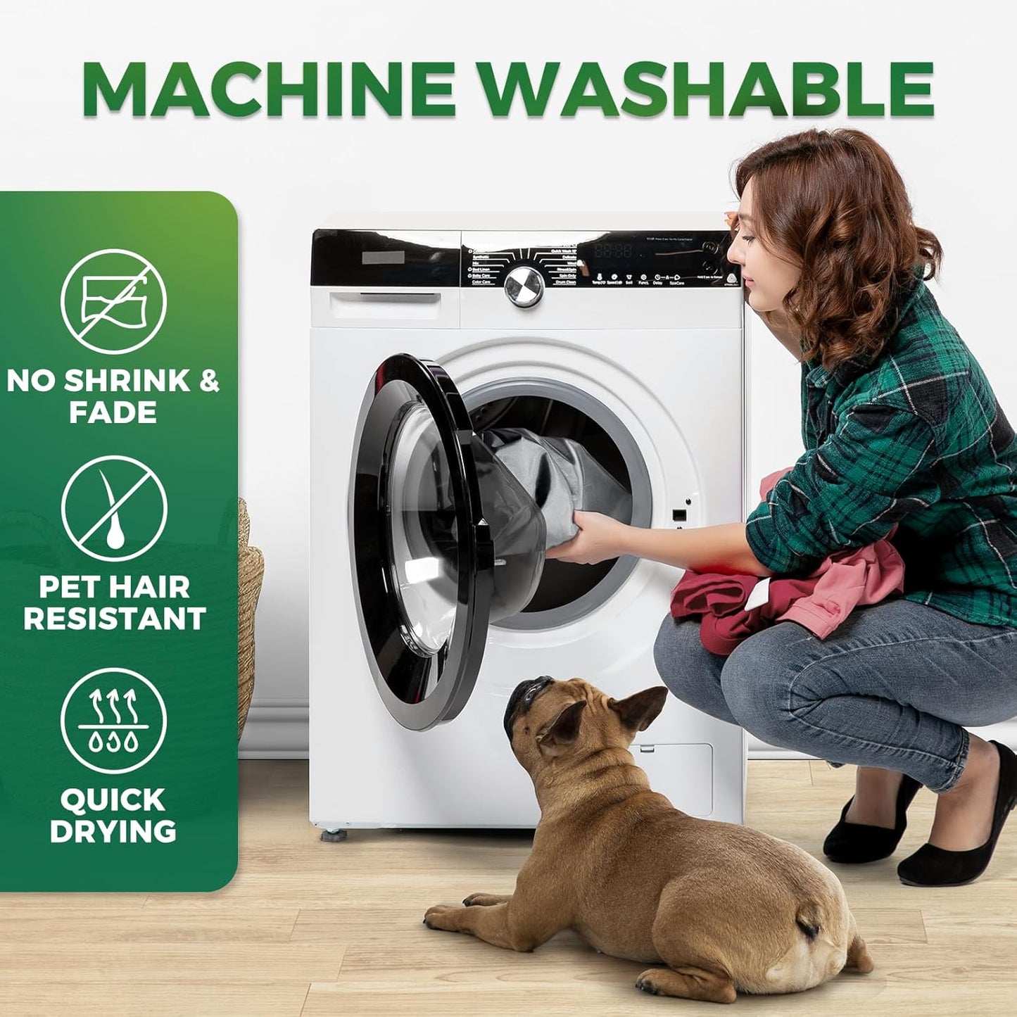 Waterproof Dog Bed Cover Replacement Washable, Easy to Clean, Pet Hair Resistant, Heavy Duty Oxford, Zipper Closure, Indoor/Outdoor Use, Fits 48 Inch Dog Crate - 47"x 29"x 4" - Grey