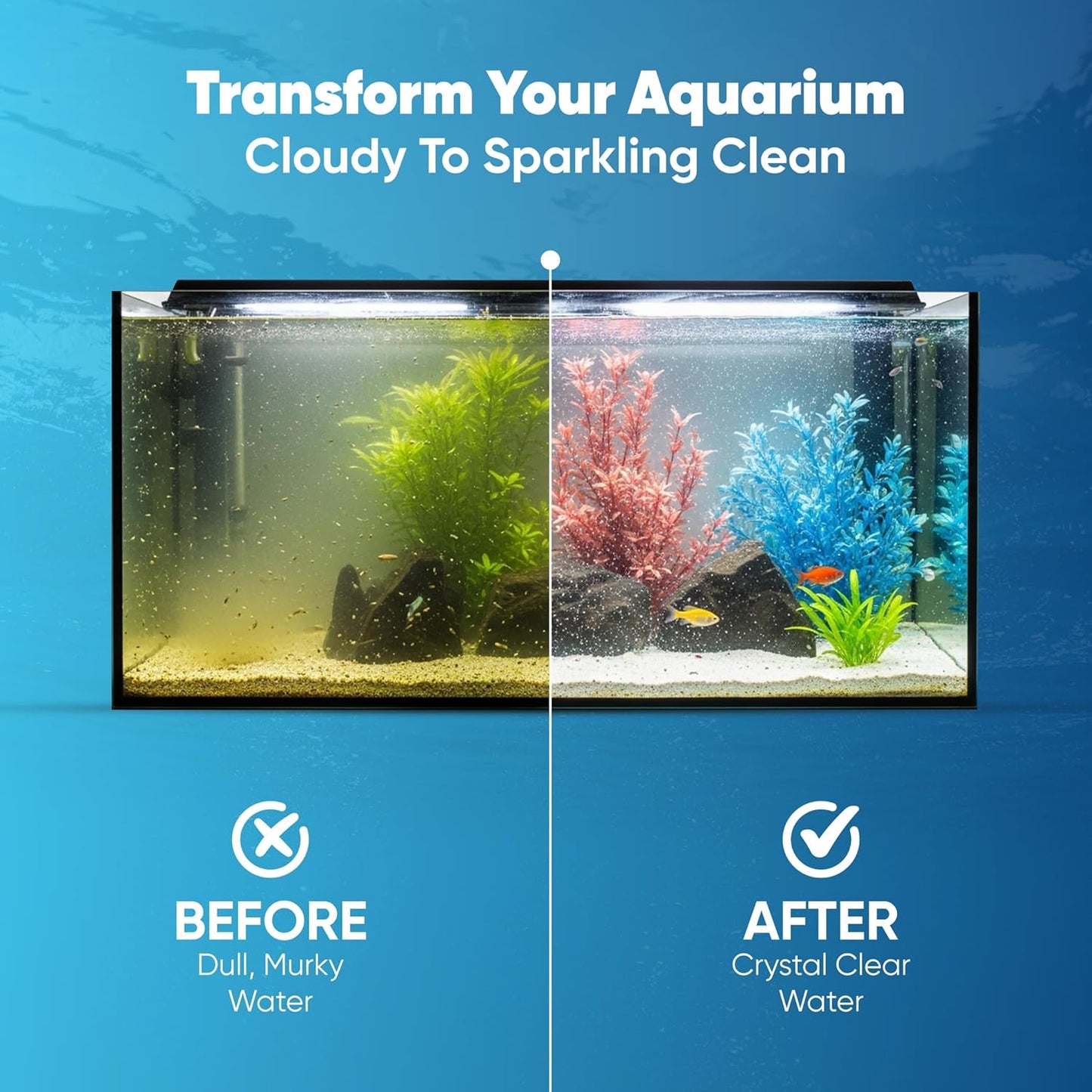 Aquarium Water Conditioner Bundle–Biological Enhancer & Waste Control Cleaner, 8.4 Oz Each | Aquarium Water Treatment, Water Conditioner & Bacteria Starter for Clear, Healthy Aquarium