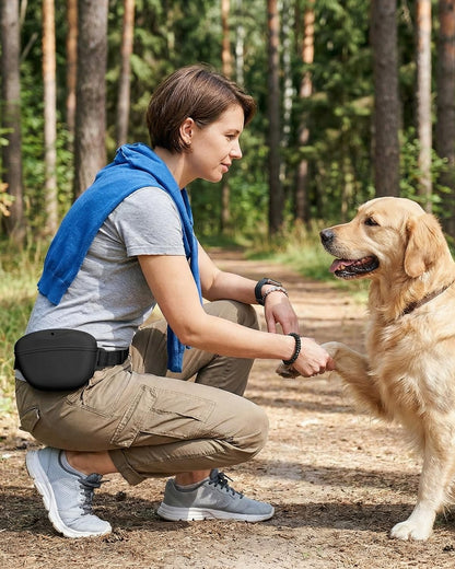 Dog Treat Pouch with Training Clicker, No-Spill Magnetic Closure, Hands-Free Waist Belt for Pet Training, Dog Walking & Obedience, 1.67-Cup