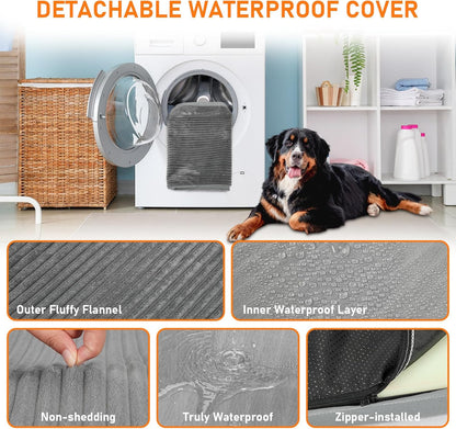 Dog Bed Mat for Car Backseat,Colewin Non-slip Waterproof Car Seat Mat for Dogs&Pets with 2-Inch Thick Foam & Easy Clean Dog Pad Cover Suitable for Travel,Camp,Home,NOT Include Extender(23.5x51in,Grey)