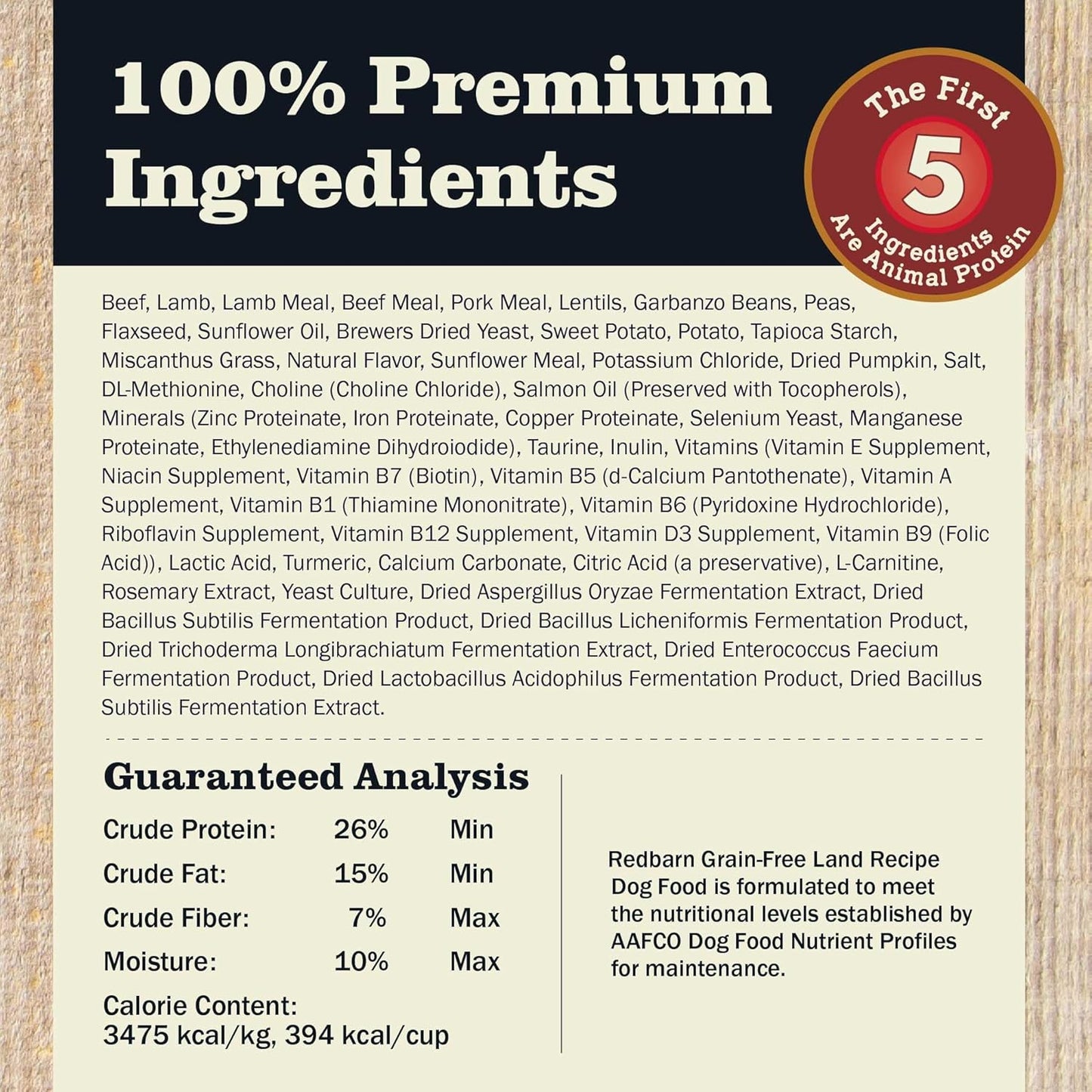 Redbarn Grain-Free Puppy Dry Dog Food Kibble - Beef & Lamb Recipe - Made in USA No Chicken Recipe with Functional Ingredients to Support Healthy Heart, Skin, Coat, Immunity & Digestion - 4lb