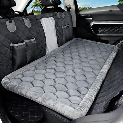 Dog Bed for Car，Dog Car Seat Cover for Back Seat，Non-Slip Travel Pet Mat，Nonslip Soft Durable，Fit for Backseat Extenders and Trucks SUVs (Gray)