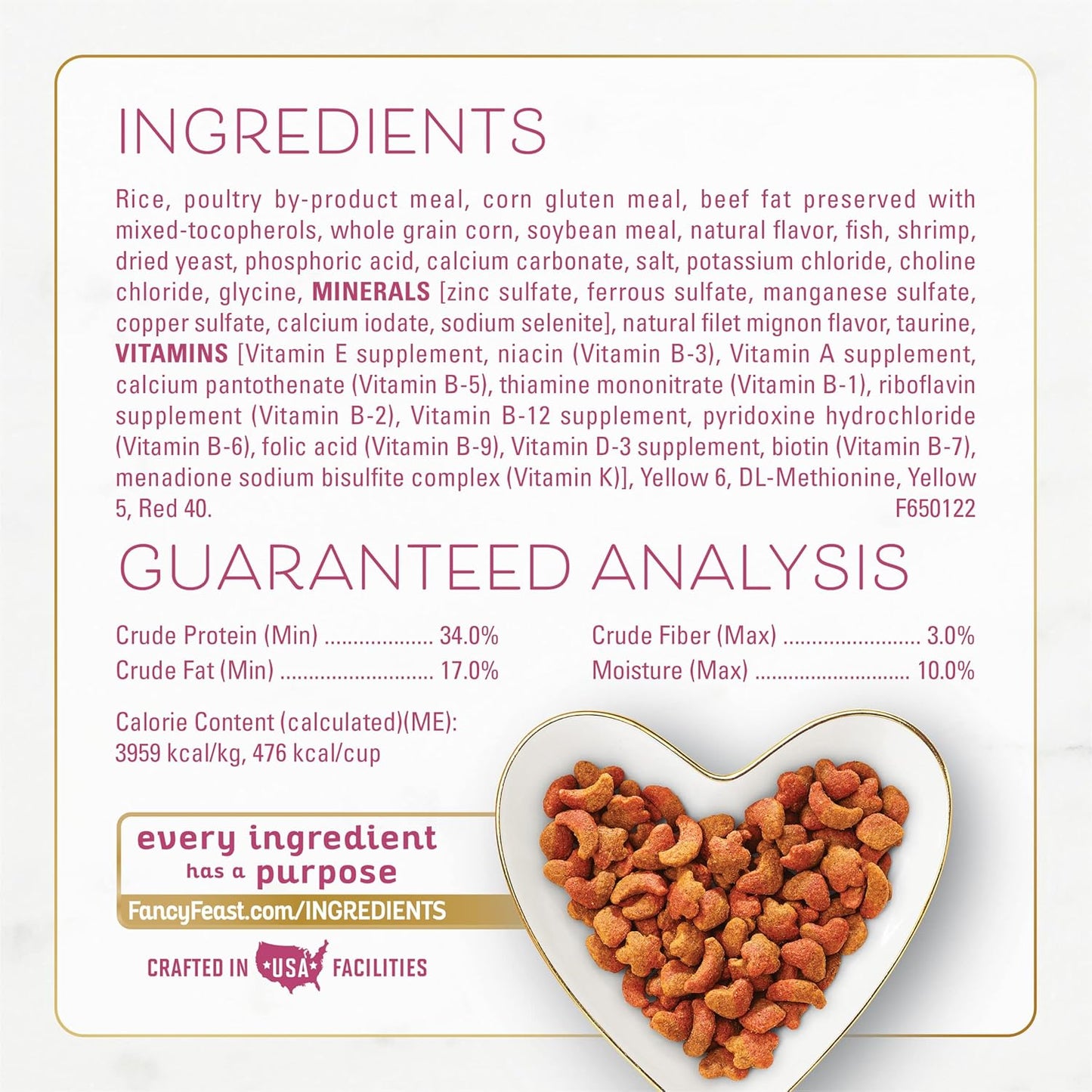 Purina Fancy Feast Dry Cat Food Filet Mignon Flavor with Seafood and Shrimp - 12 lb. Bag