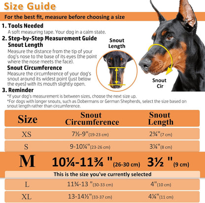 BARKLESS Dog Muzzle, Basket Muzzle for Biting, Chewing and Scavenging, Humane Cage Mouth Cover, Perfect for Grooming and Training Medium Aggressive Reactive Dogs (M, Black)