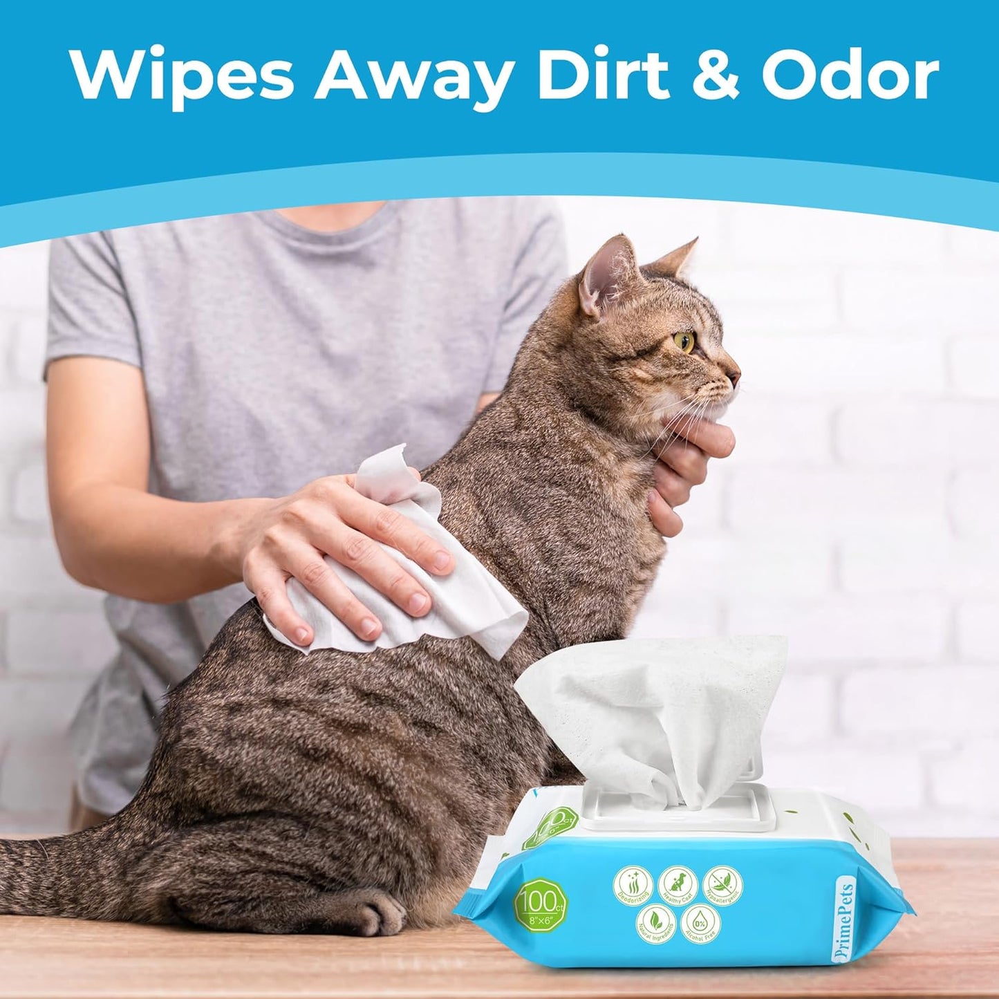 Prime Pets Dog Wipes for Paws and Butt, 600 Count, Pet Wipes for Dogs & Cats, 100% Fragrance Free, Deodorizing Puppy Wipes for Cleaning Face Eyes Ears Paws Teeth Body