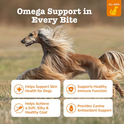 Zesty Paws Omega 3 Fish Oil for Dogs - Zesty Paw Dog Vitamins and Supplements for Hip, Joint & Skin, Bacon (90 Chews)