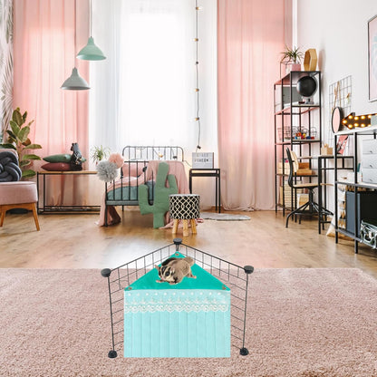 Kisangel Hamster Huts and Guinea Pig Hideout Hammock Polar Fleece, Small Animal Nest for Cage Corner, Mint Green Concealed Pet Shelter for Hamsters and