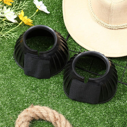 Abbylike Bell Boots for Horses 1 Pair/2 Pair Available, Protect Against Hoof Impact Trauma, Rubber Bell Boots Horse Care for Turnout, No Rub Design Wrap Hook and Loop