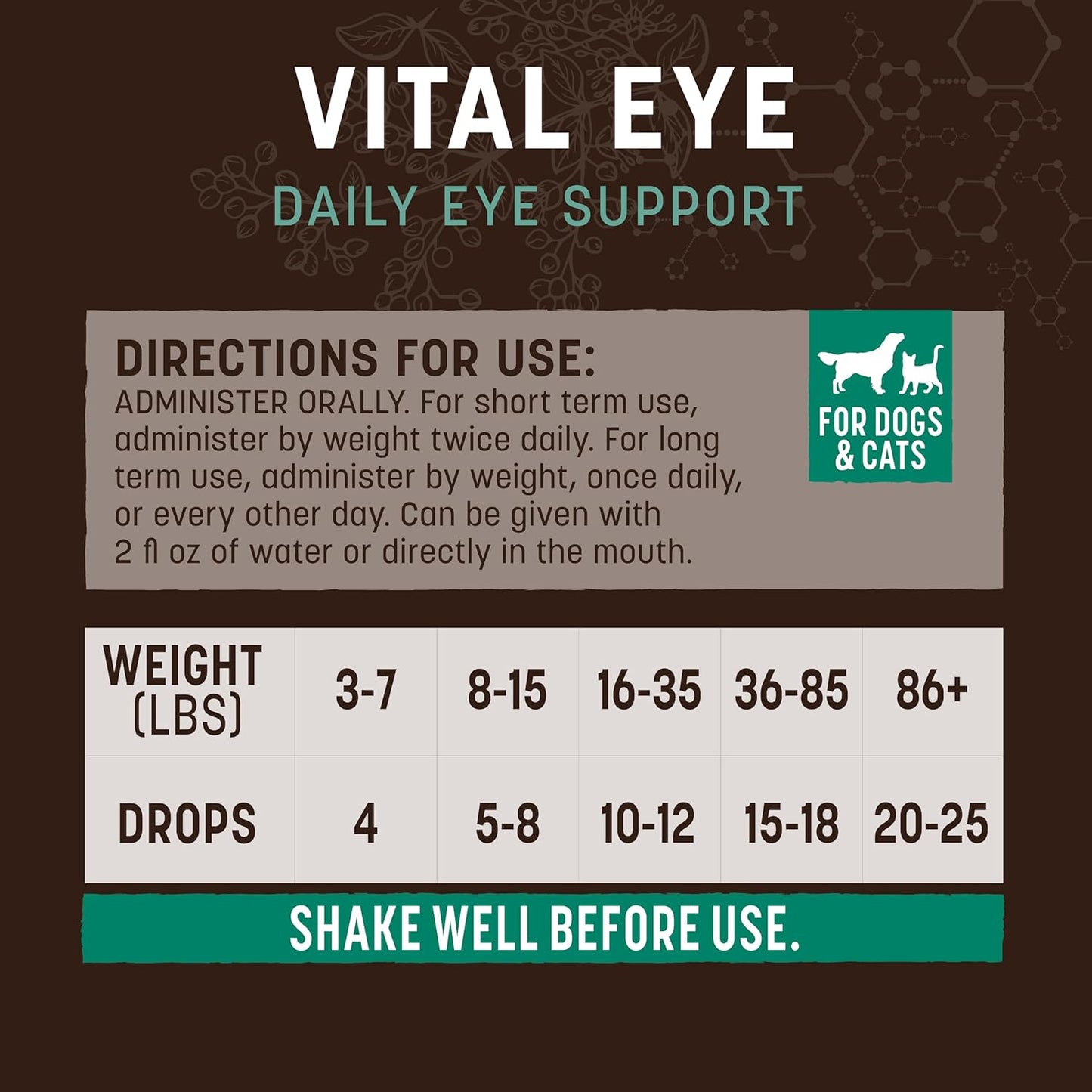 Earth Animal Apothecary Liquid Supplement - Vital Eye Herbal Remedies for Dogs & Cats - 2 fl oz